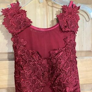 Burgundy floral croch dress!